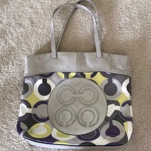 Coach Perry Lilac Julia Op Art Sateen Tote